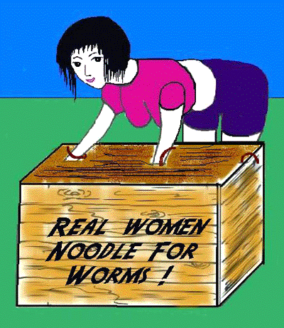 women noodle for worms