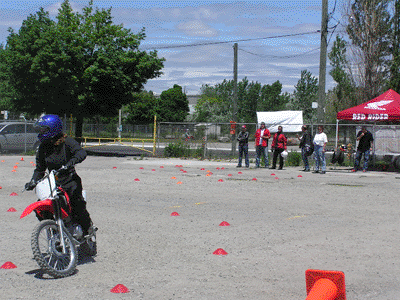 WROAR Riders try out the dirt course Honda set up