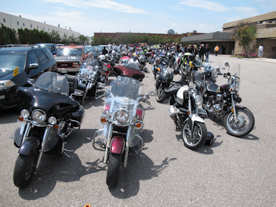 many motorcyclists turned out to celebrate the life of Liz Metcalfe