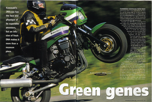 Cycle Canada Magazine coverage - Sept/Oct 1999 Issue - Kawasaki ZRX 1100 Review