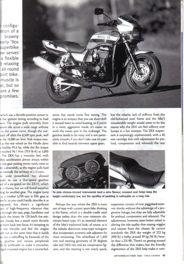 Cycle Canada ZRX 1100 Canadian Review page 3